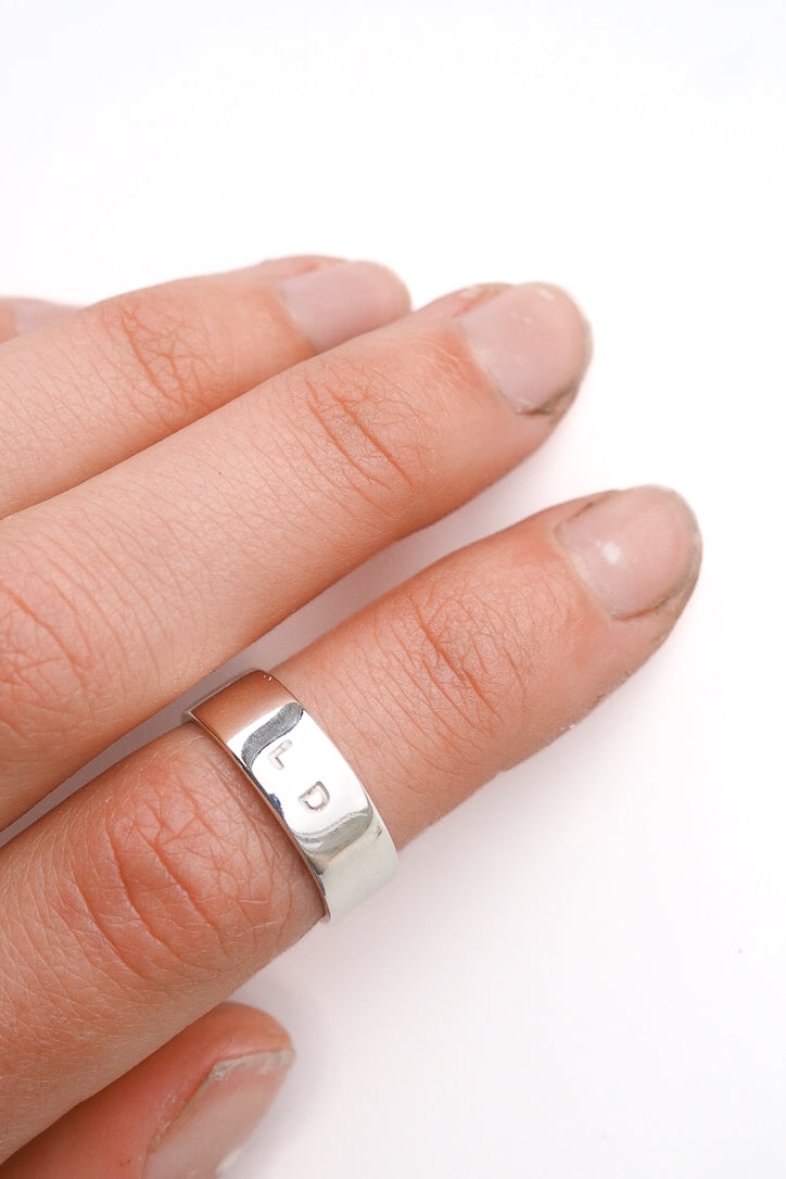 Personalised Initial Chunky Sterling Silver Ring