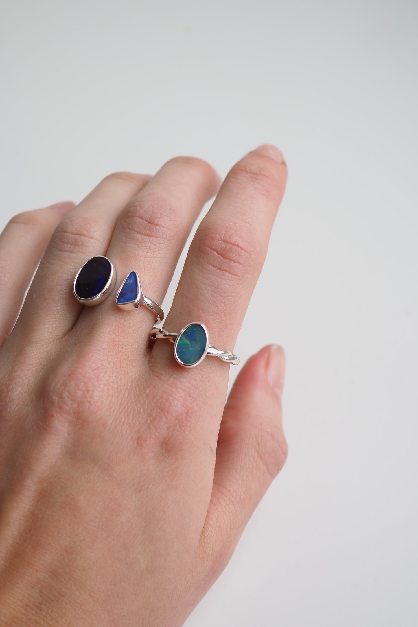 Ocean Blue Twisted Ring - Size O
