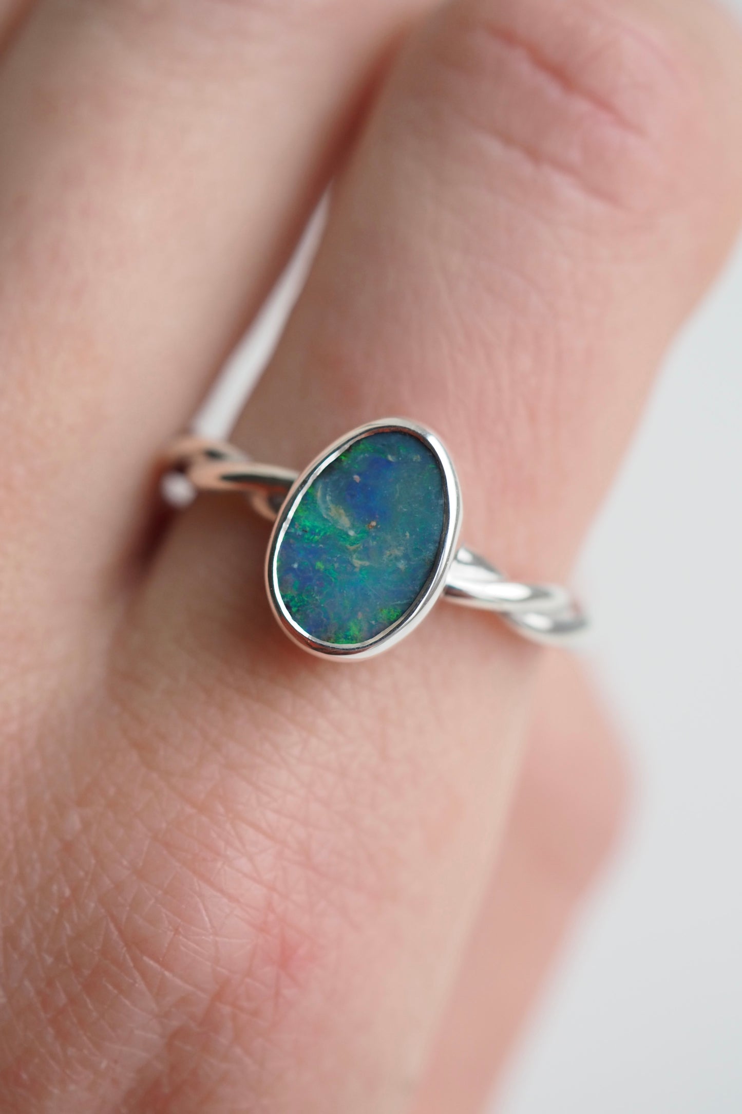 Ocean Blue Twisted Ring - Size O