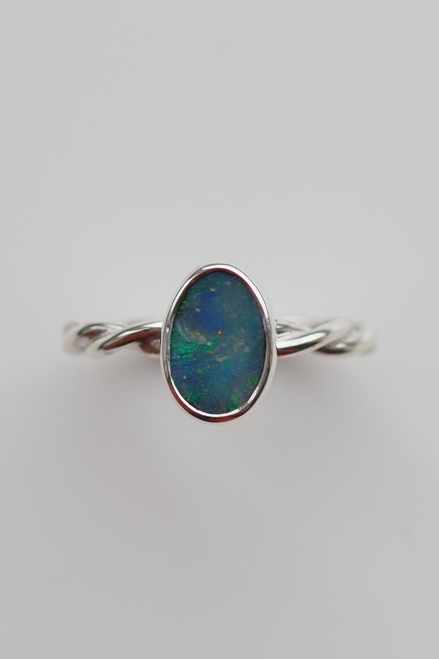Ocean Blue Twisted Ring - Size O