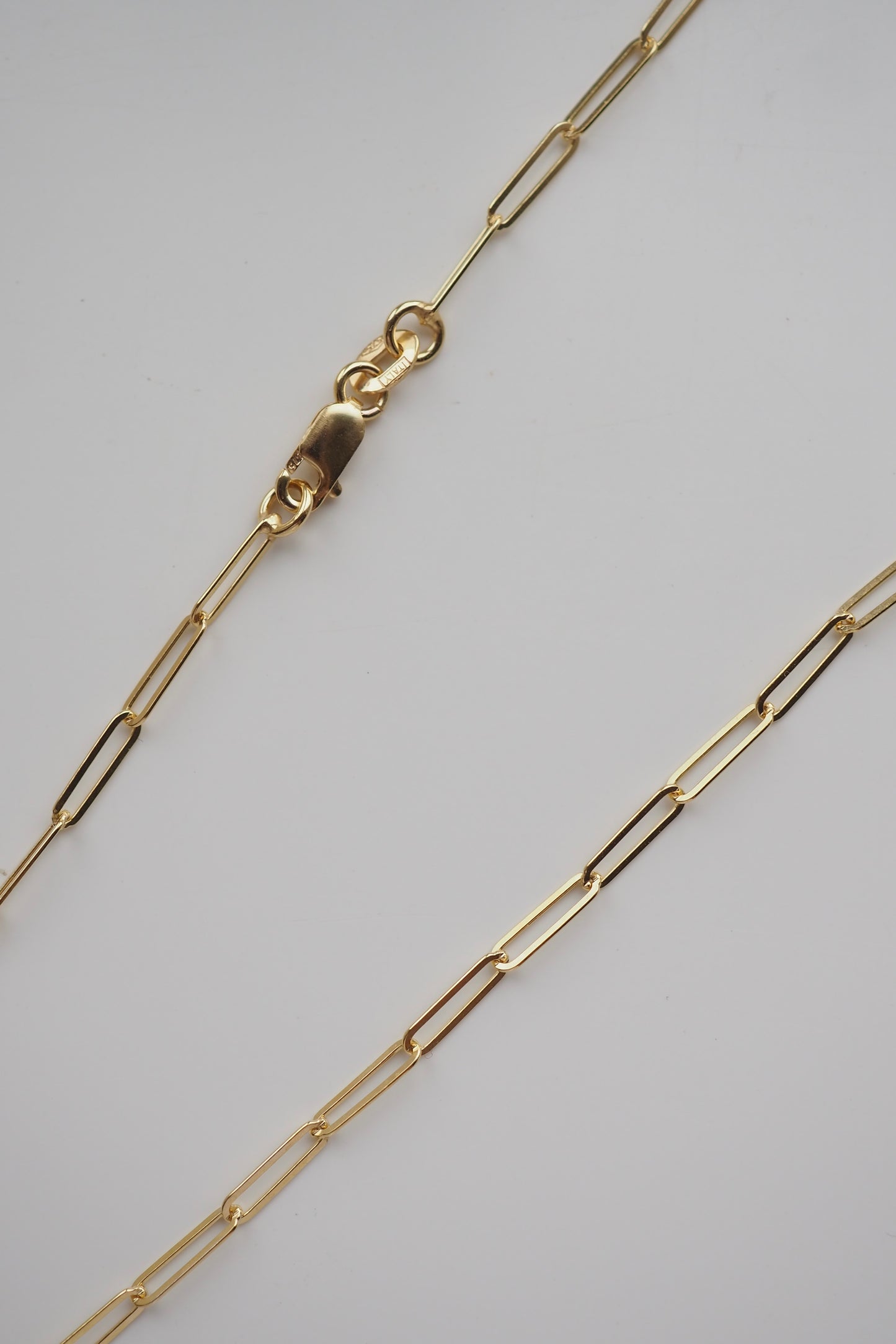 9ct Yellow Gold 2.3mm Paperclip Chain - Hallmarked