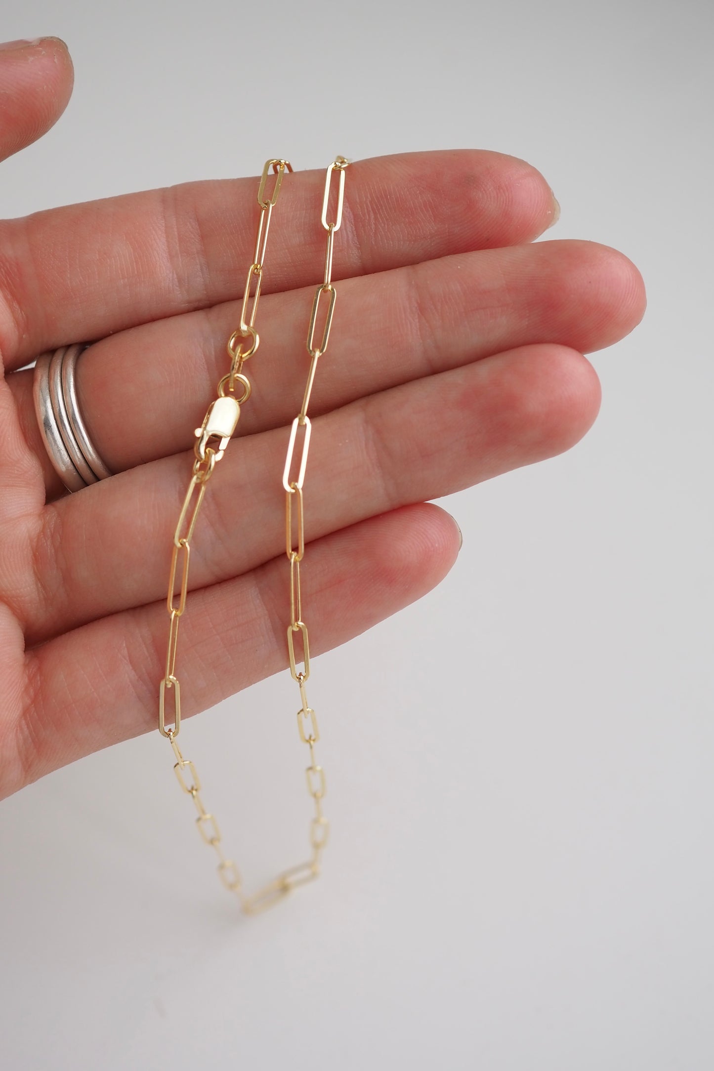 9ct Yellow Gold 2.3mm Paperclip Chain - Hallmarked