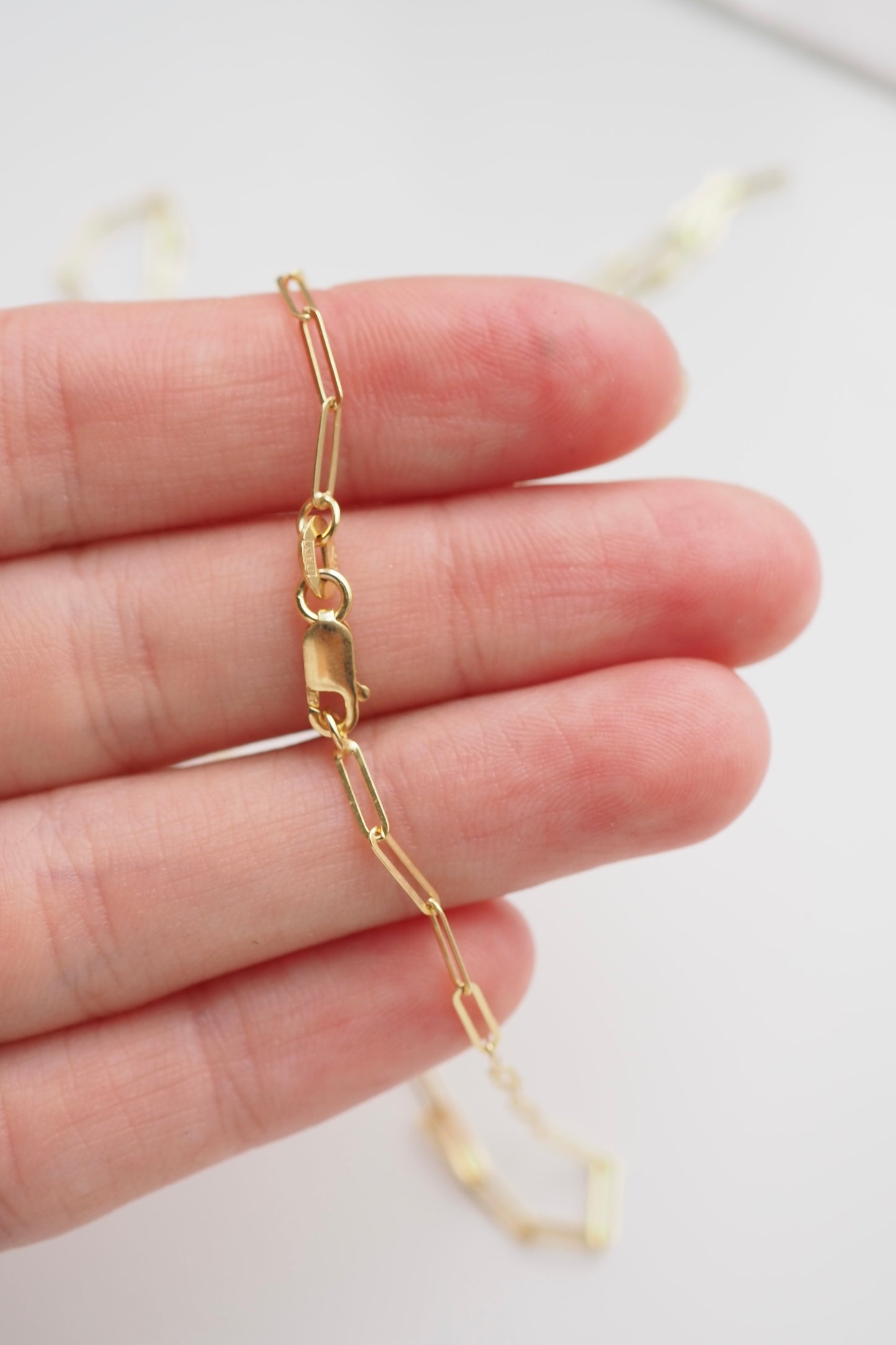 9ct Yellow Gold 1.8mm Paperclip Chain - Hallmarked