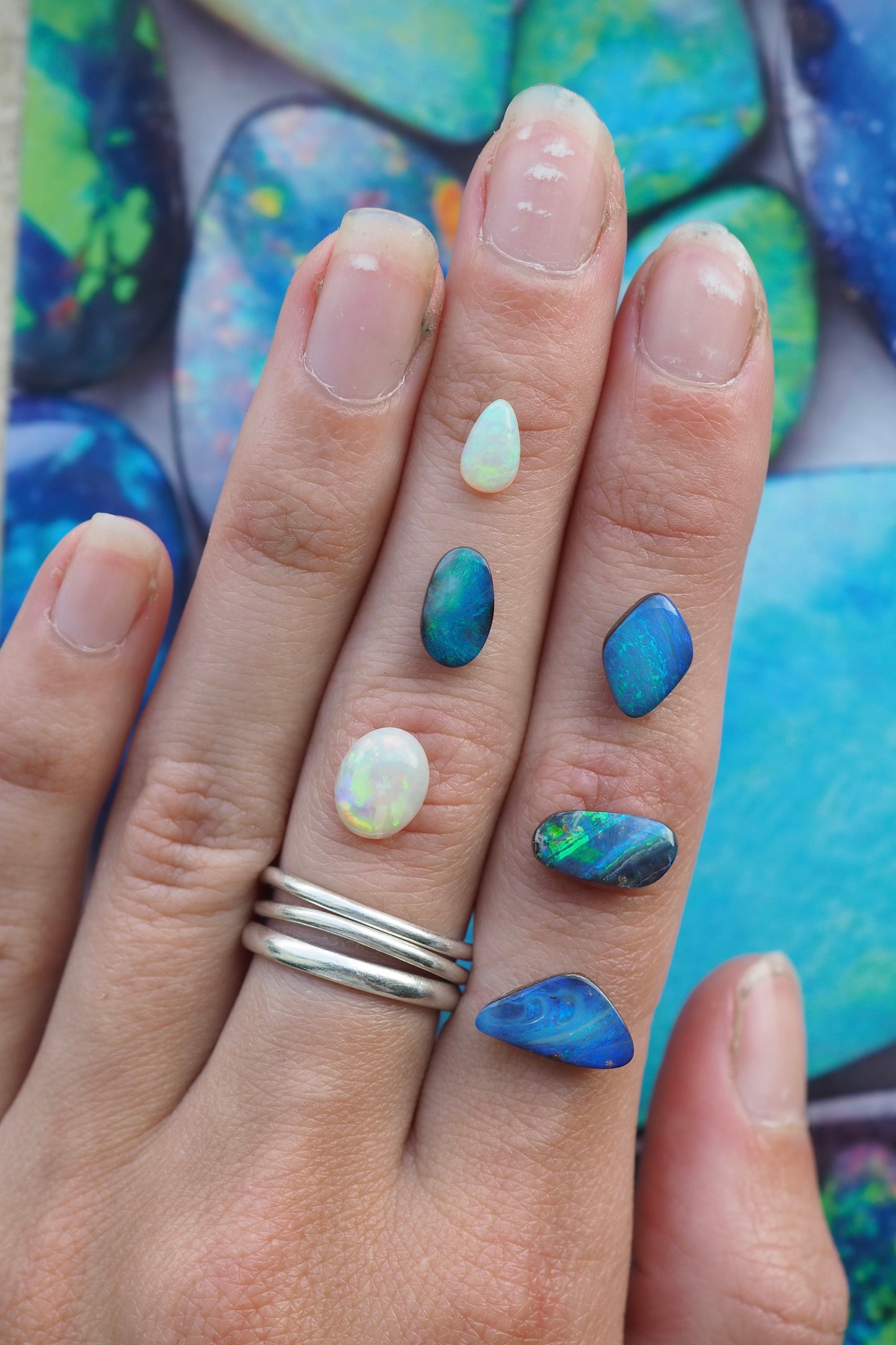 Blue Triangular Boulder Opal