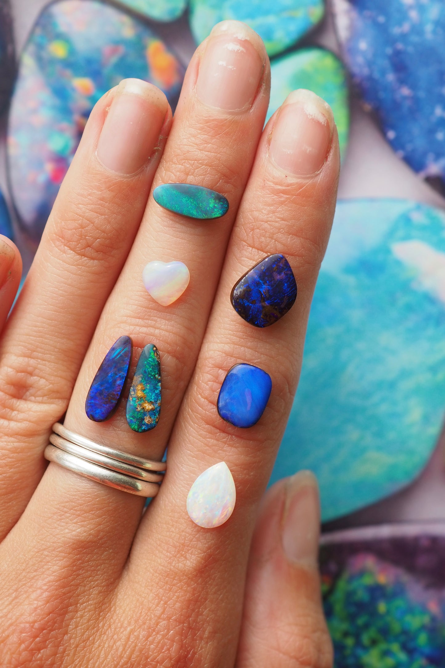 Royal Blue Rectangular Boulder Opal
