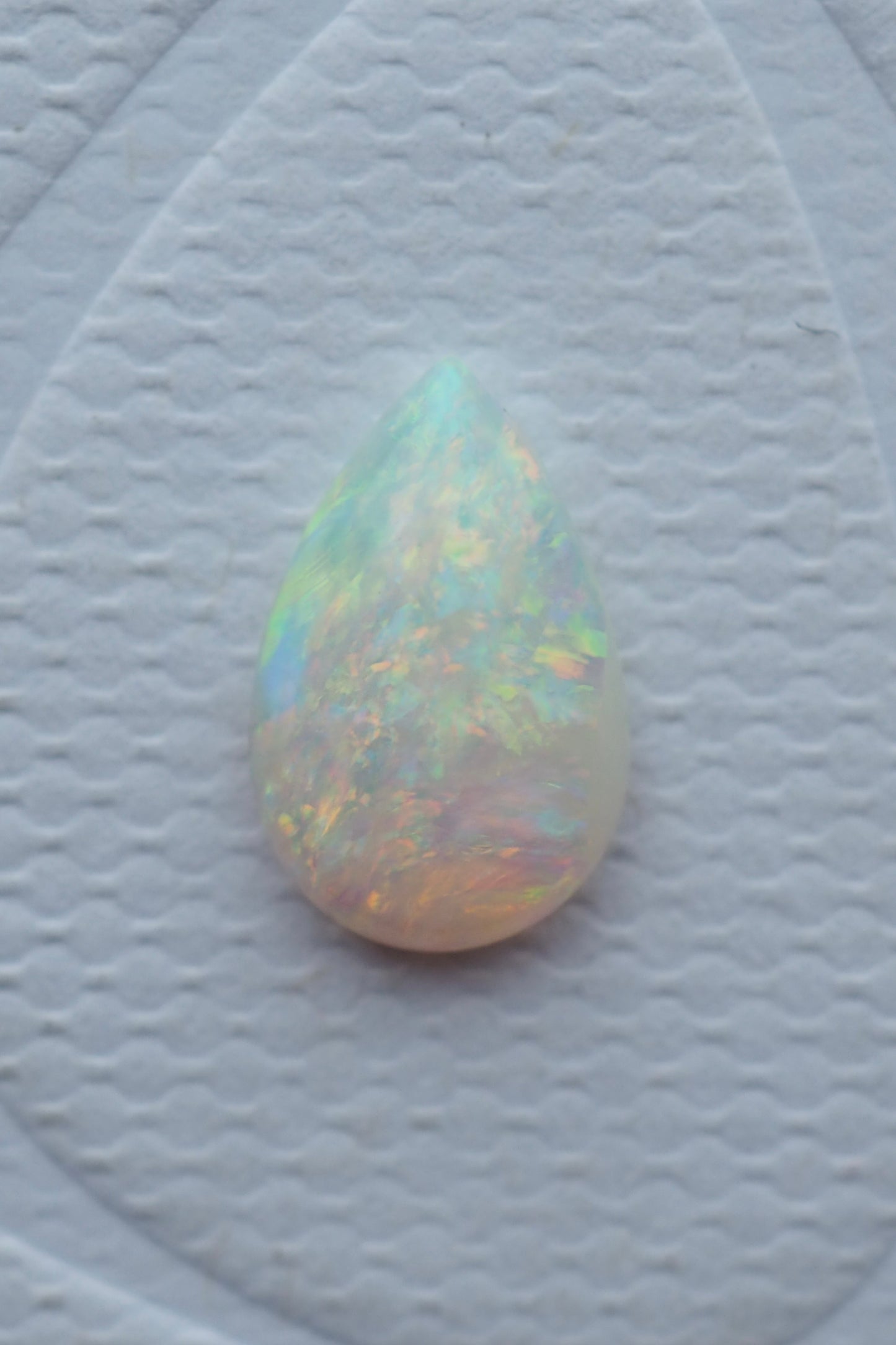 Pastel Coloured White Teardrop Opal
