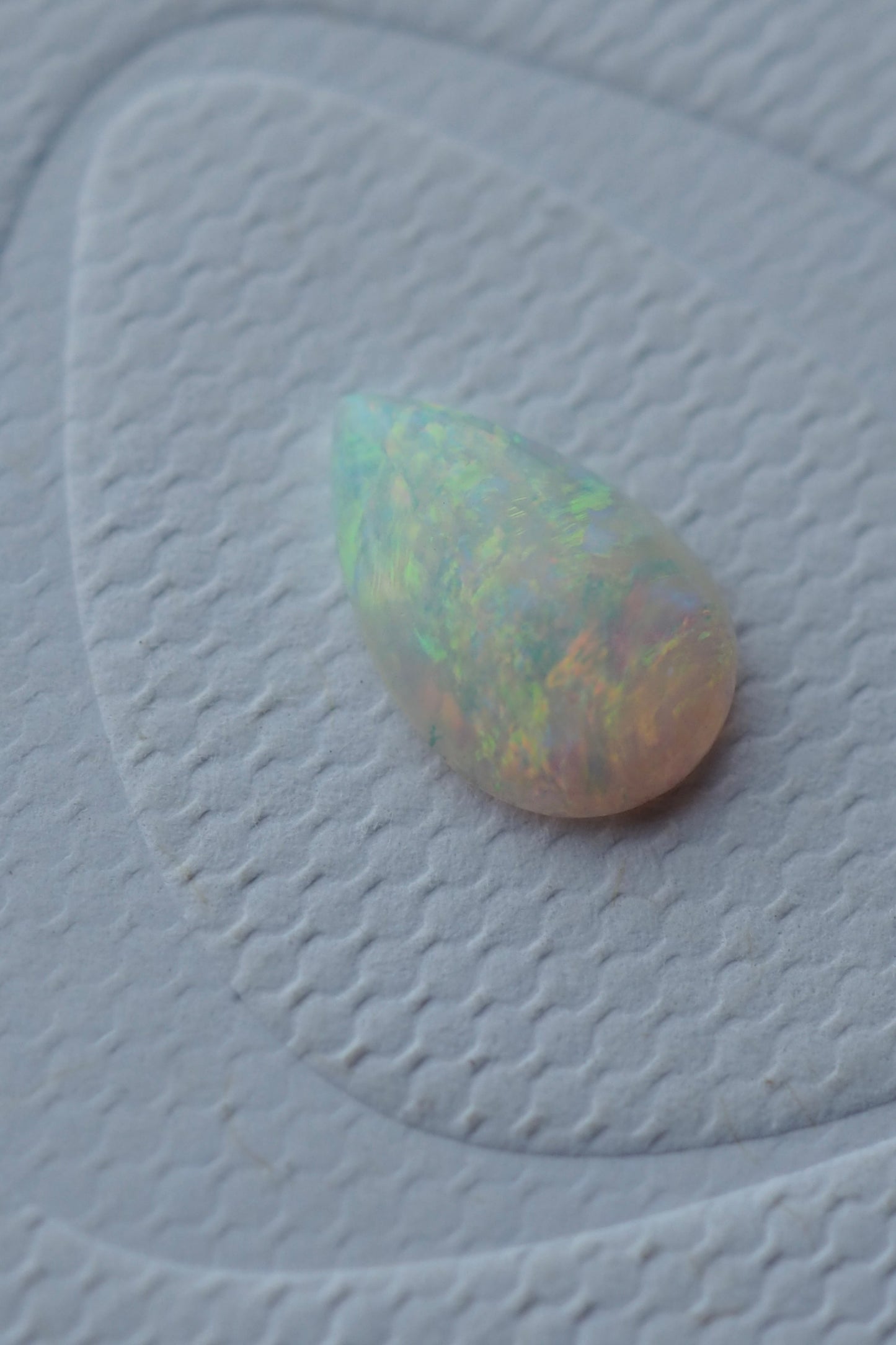 Pastel Coloured White Teardrop Opal