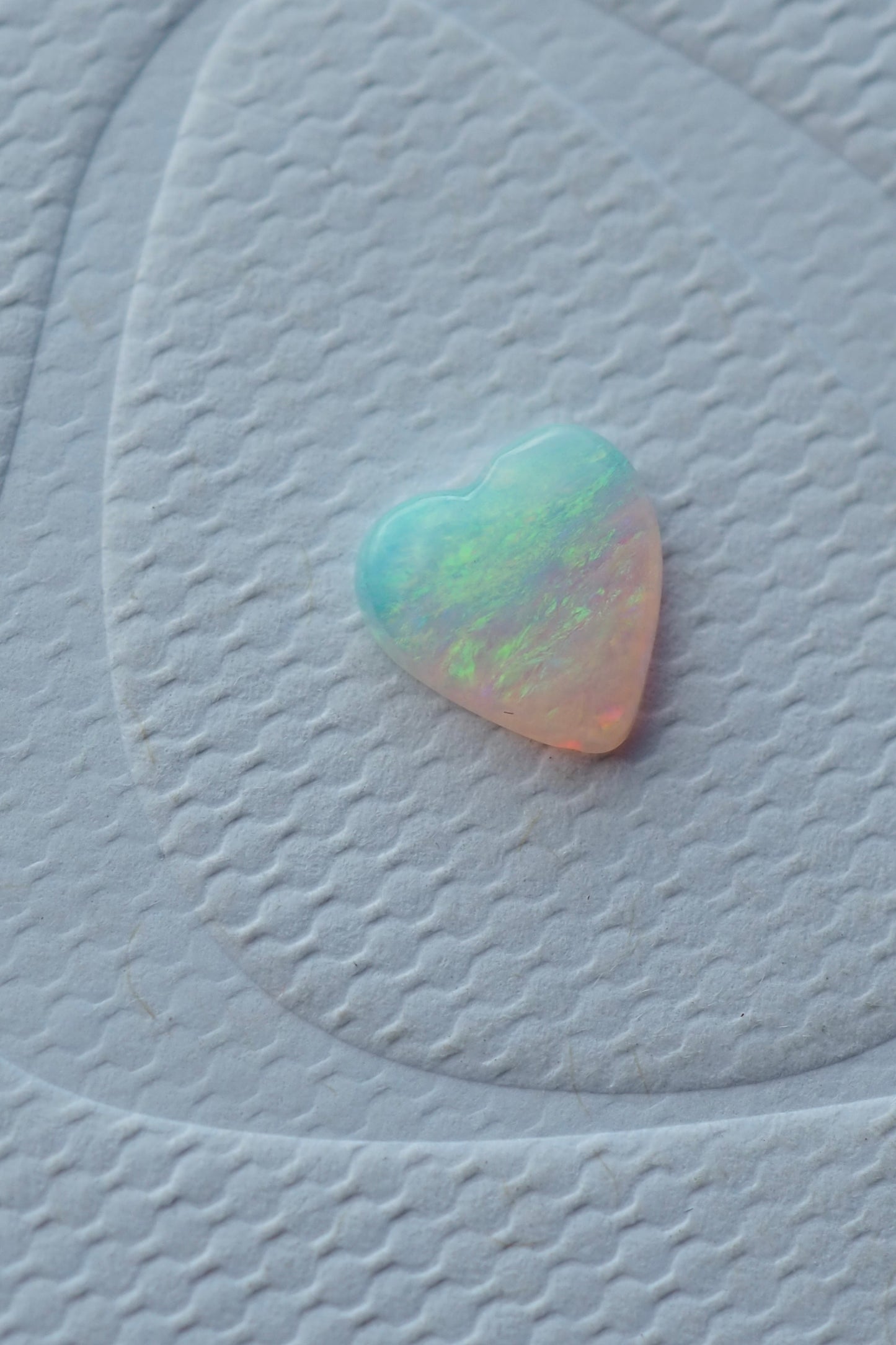 Tiny Crystal Love Heart Opal