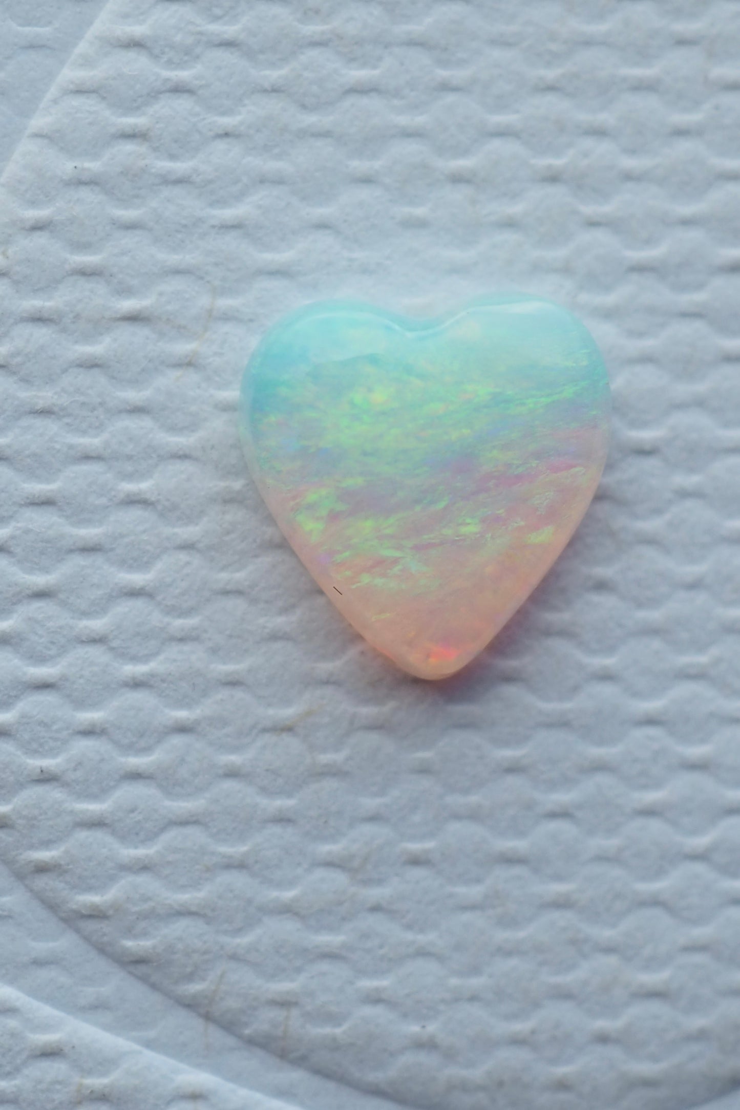 Tiny Crystal Love Heart Opal