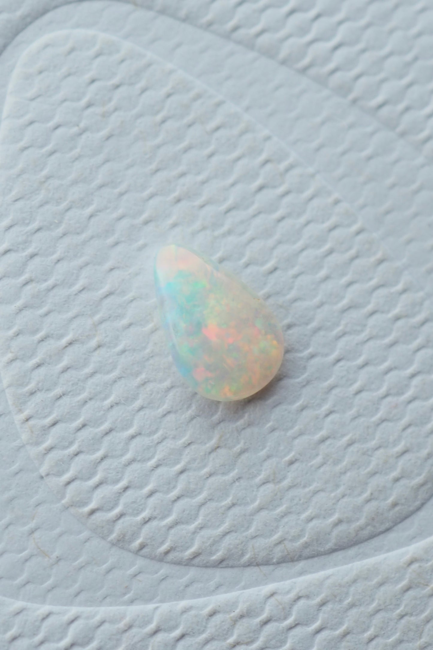 Tiny Pastel Pink Teardrop Crystal Opal