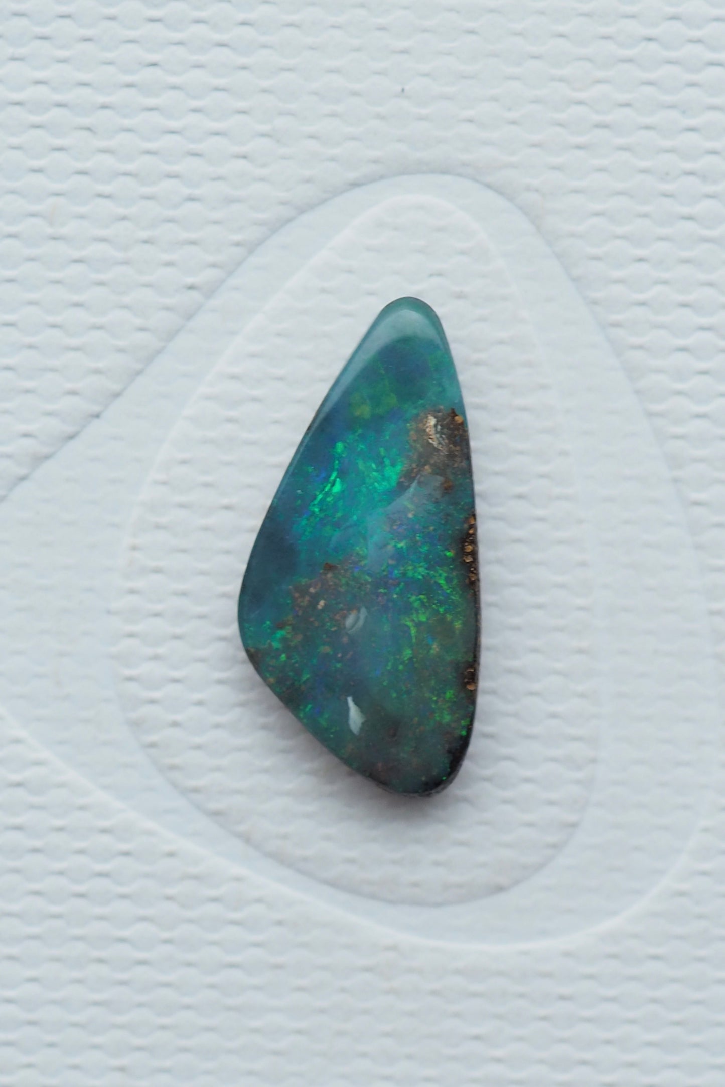 Teal Triangular Boulder Opal