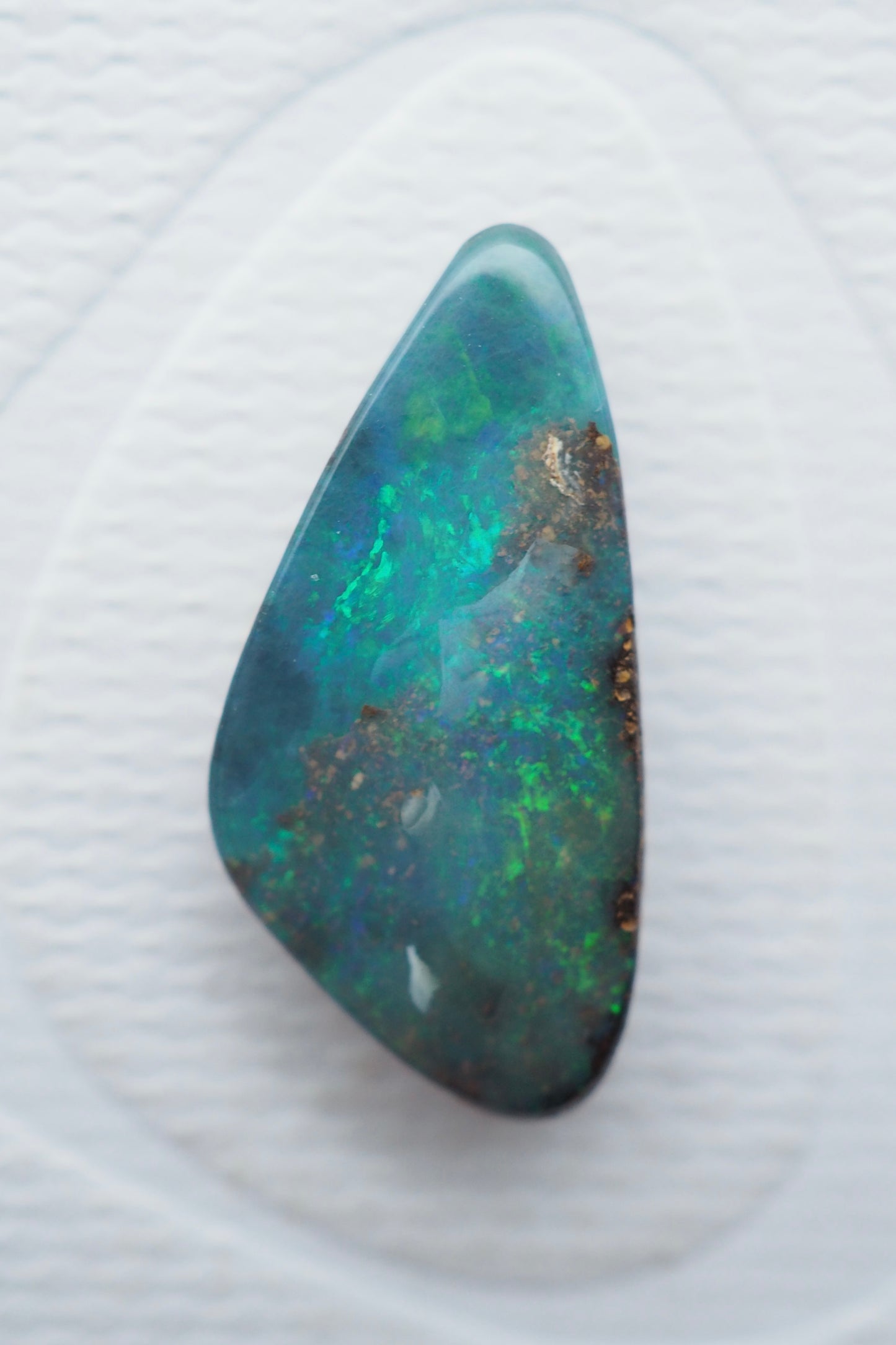 Teal Triangular Boulder Opal
