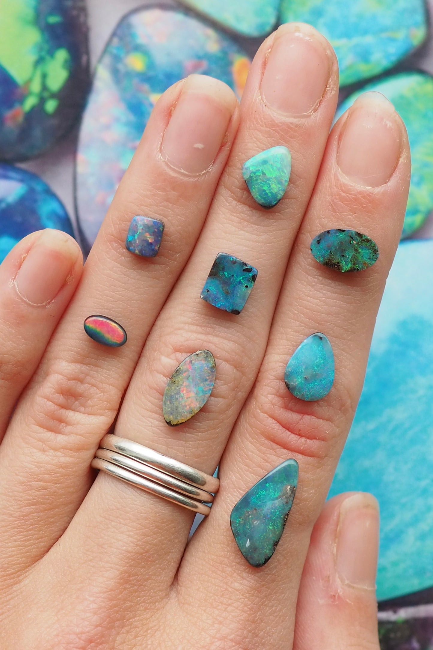 Blue Pear Shaped Boulder Opal