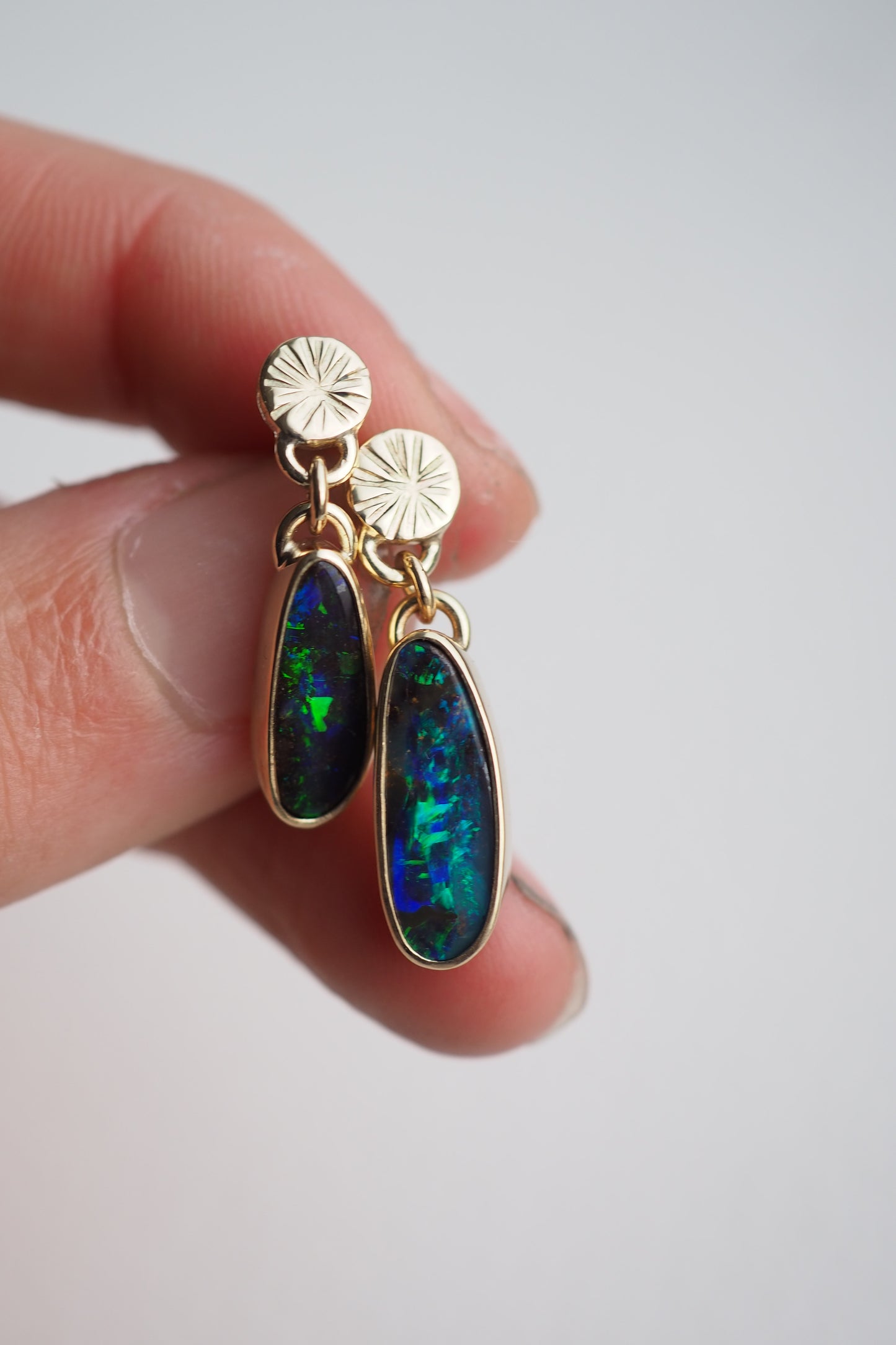 Mismatched Opal Pair - Dangly Earring Design
