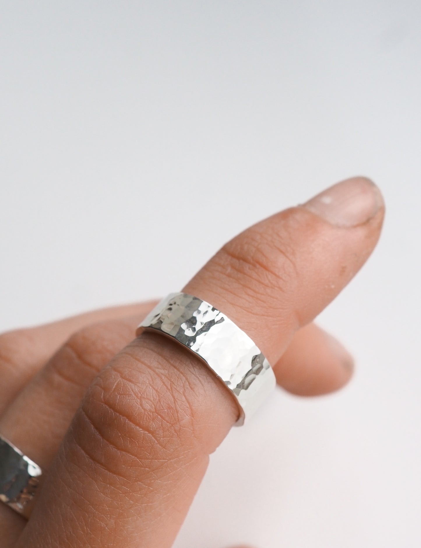 Chunky Sterling Silver Hammered Ring