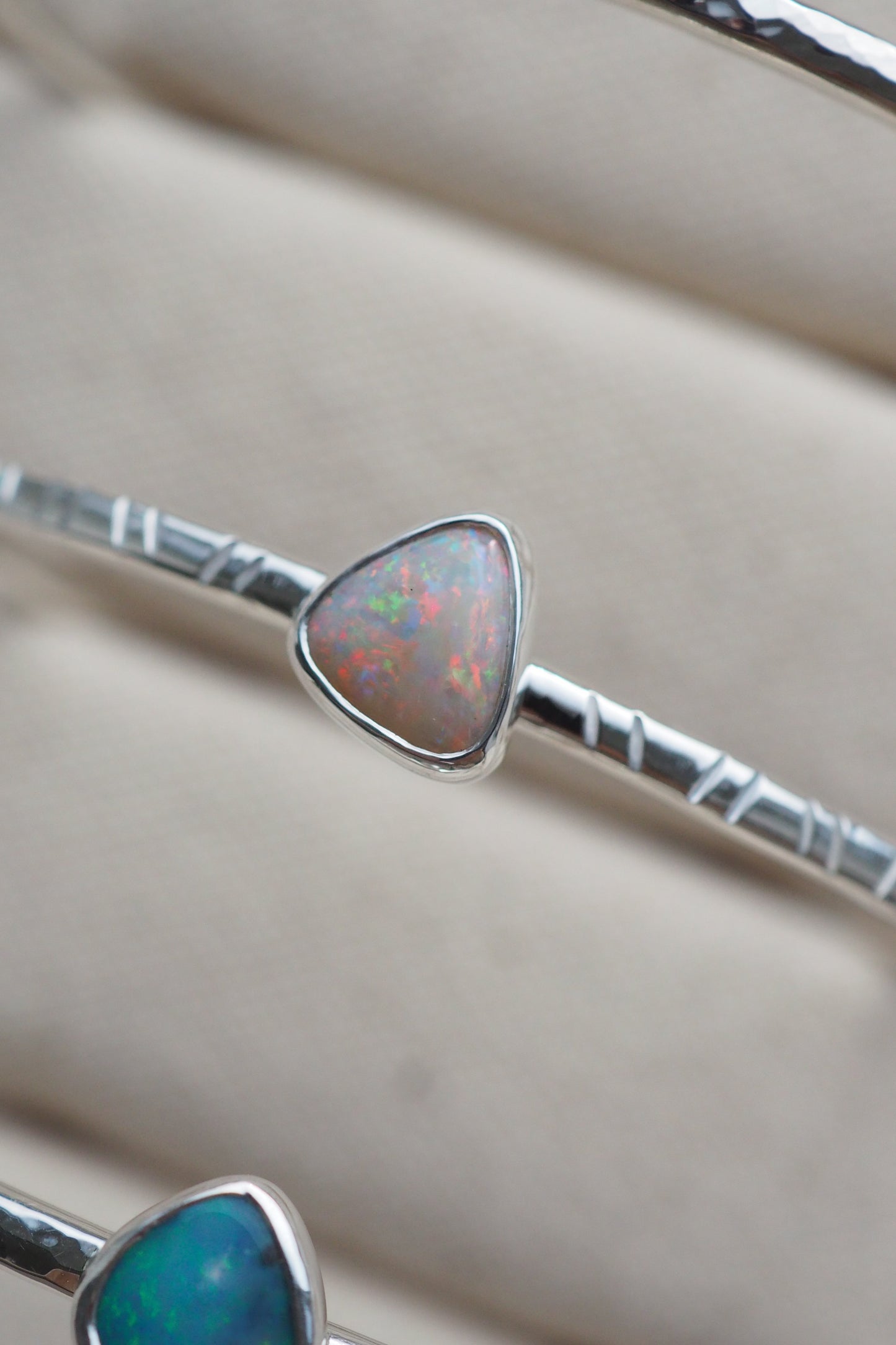 White Australian Opal Cuff Bracelet