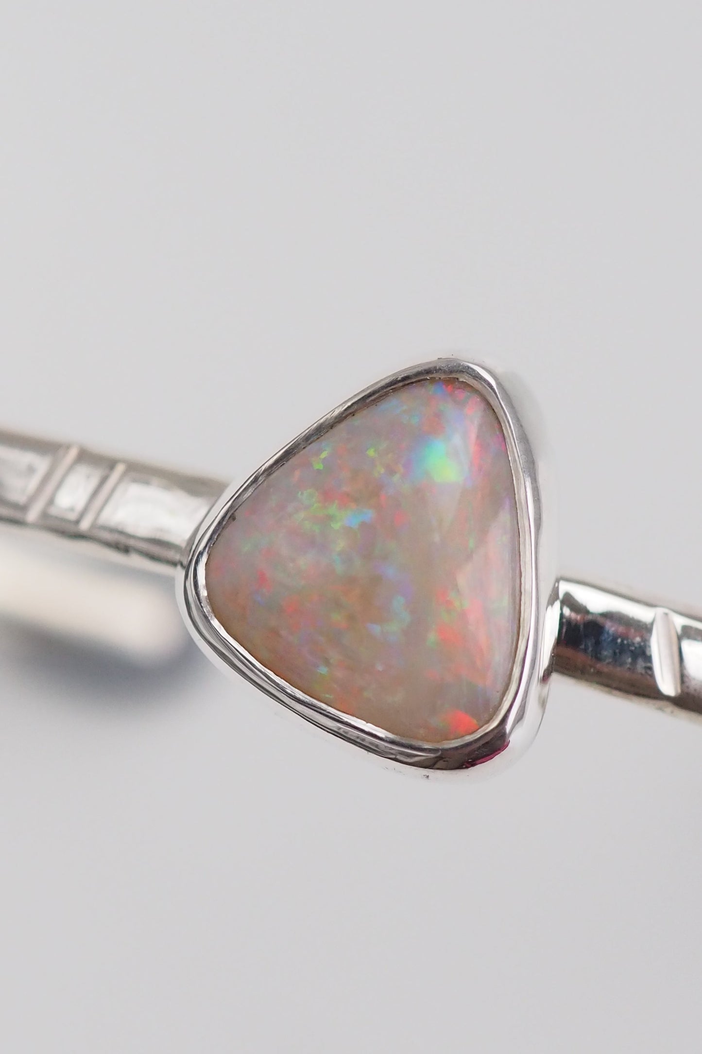White Australian Opal Cuff Bracelet