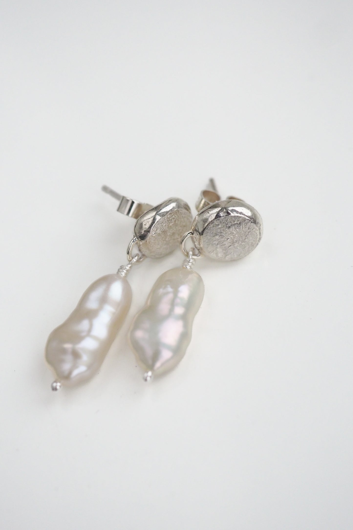 Organic Pebble Pearl Danglies