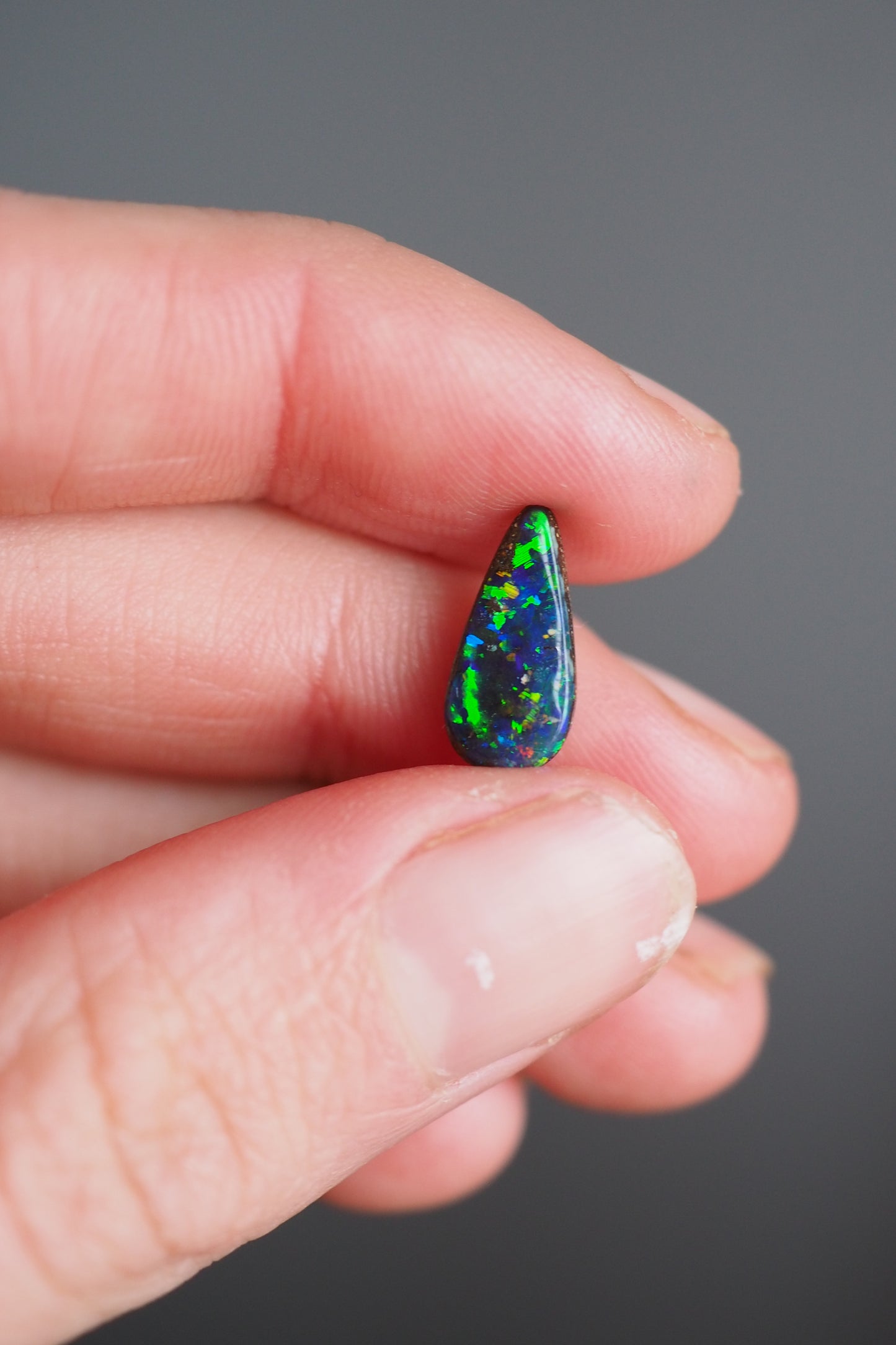 Vibrant Long Teardrop Boulder Opal