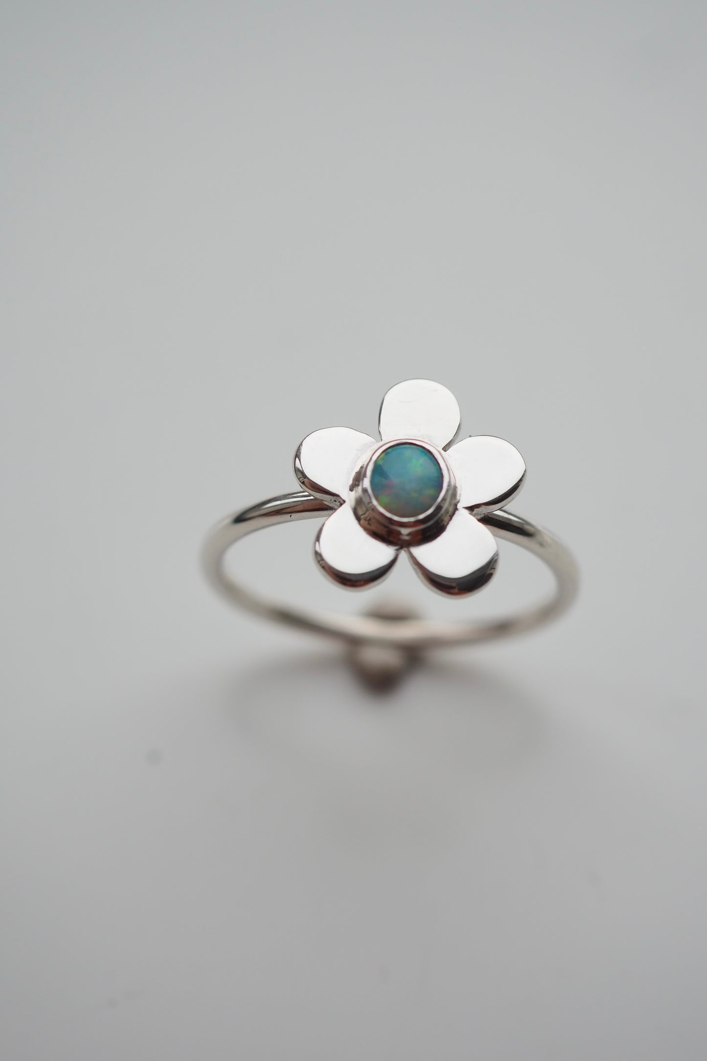 Pastel Crystal Opal Daisy Ring - Size N1/2