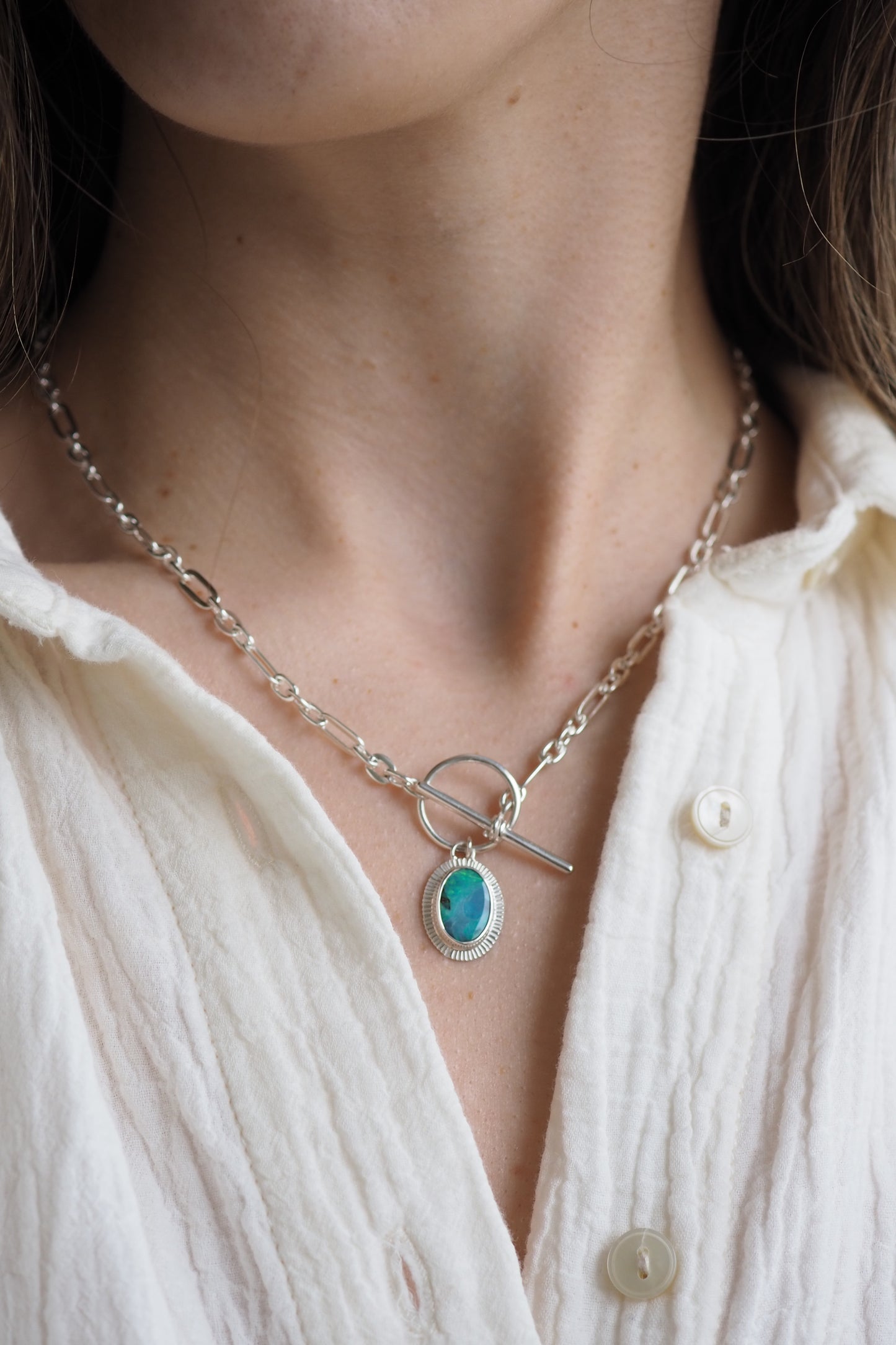 Turquoise Chunky T-Bar Necklace