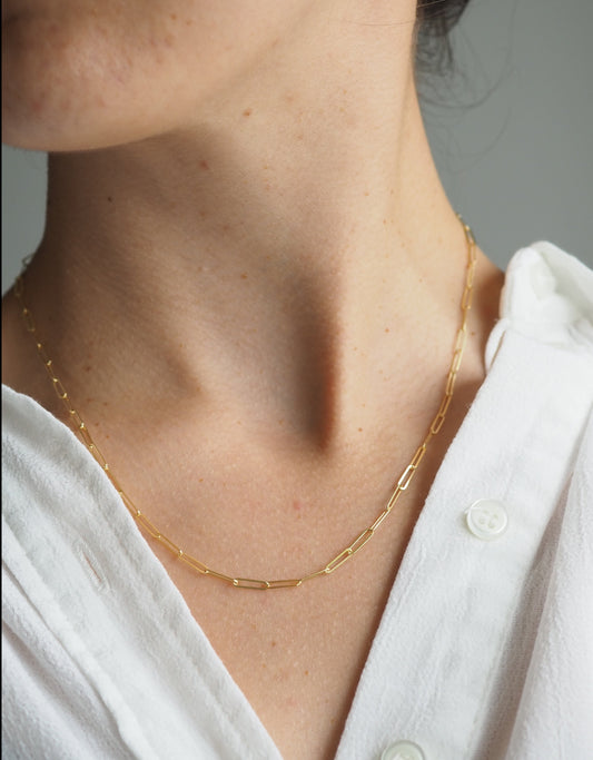 9ct Yellow Gold 2.3mm Paperclip Chain - Hallmarked