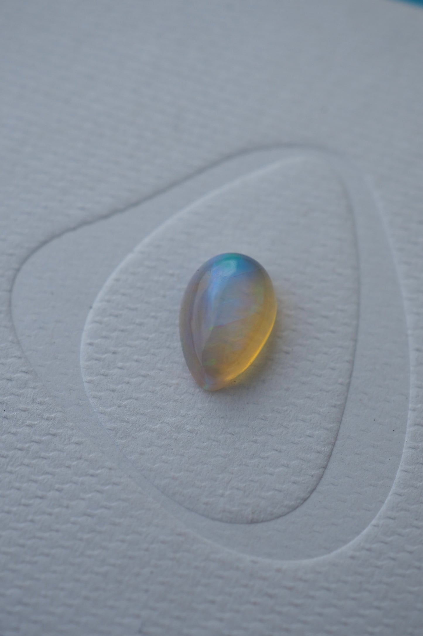 Yellow Crystal Opal with Rolling Blue Flash