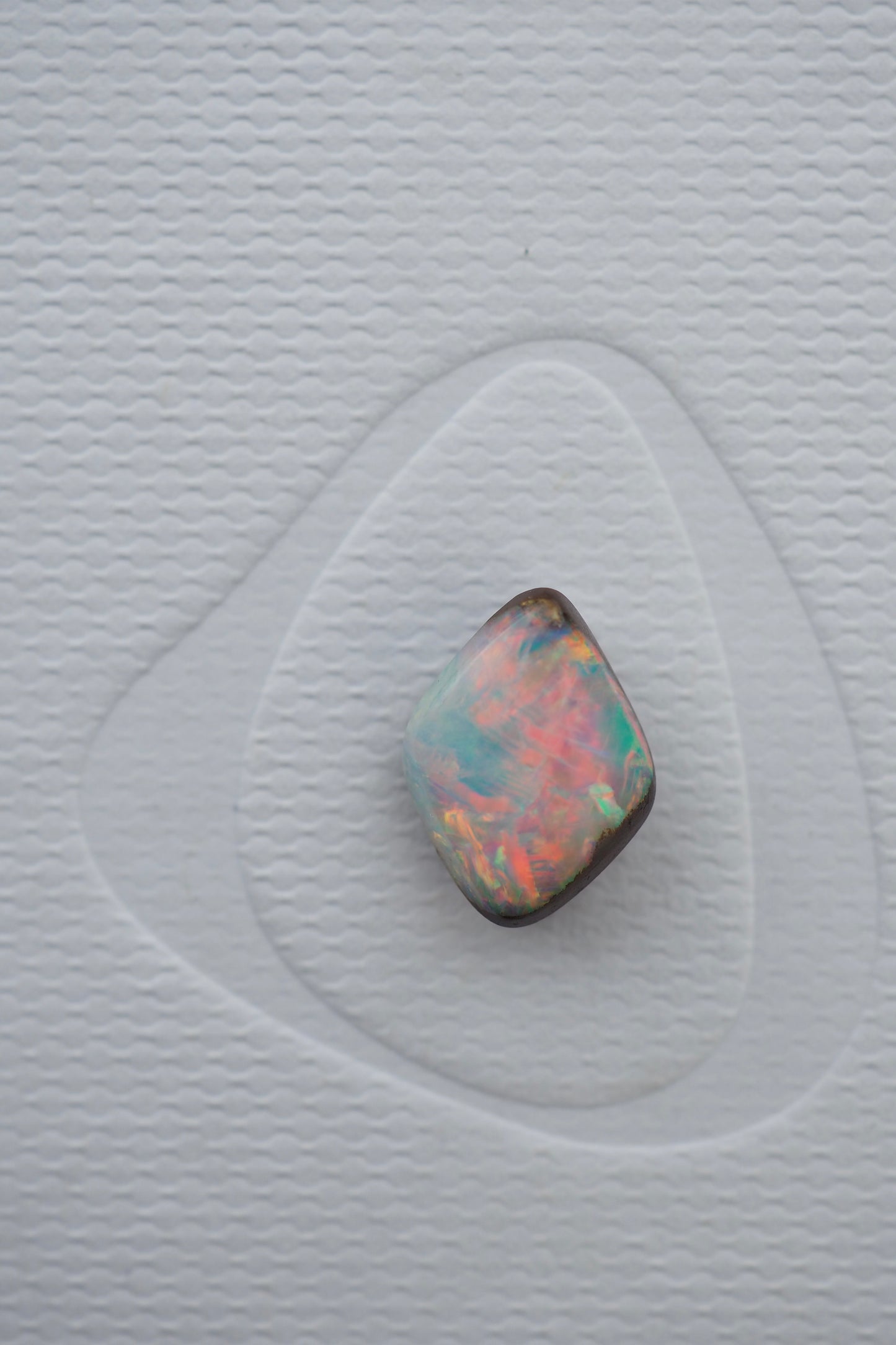 Kite Shaped Rainbow Filled Boulder Opal