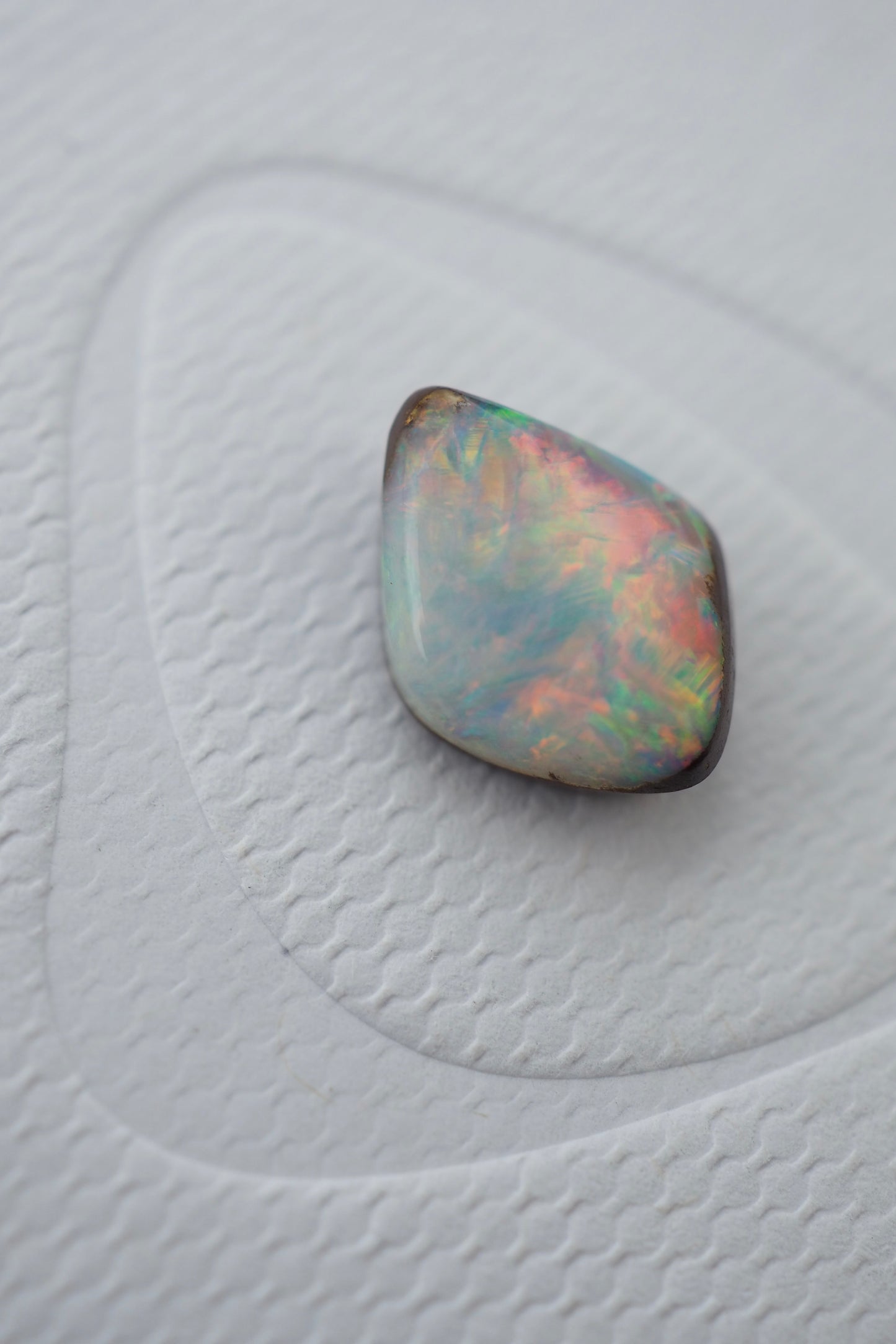 Kite Shaped Rainbow Filled Boulder Opal