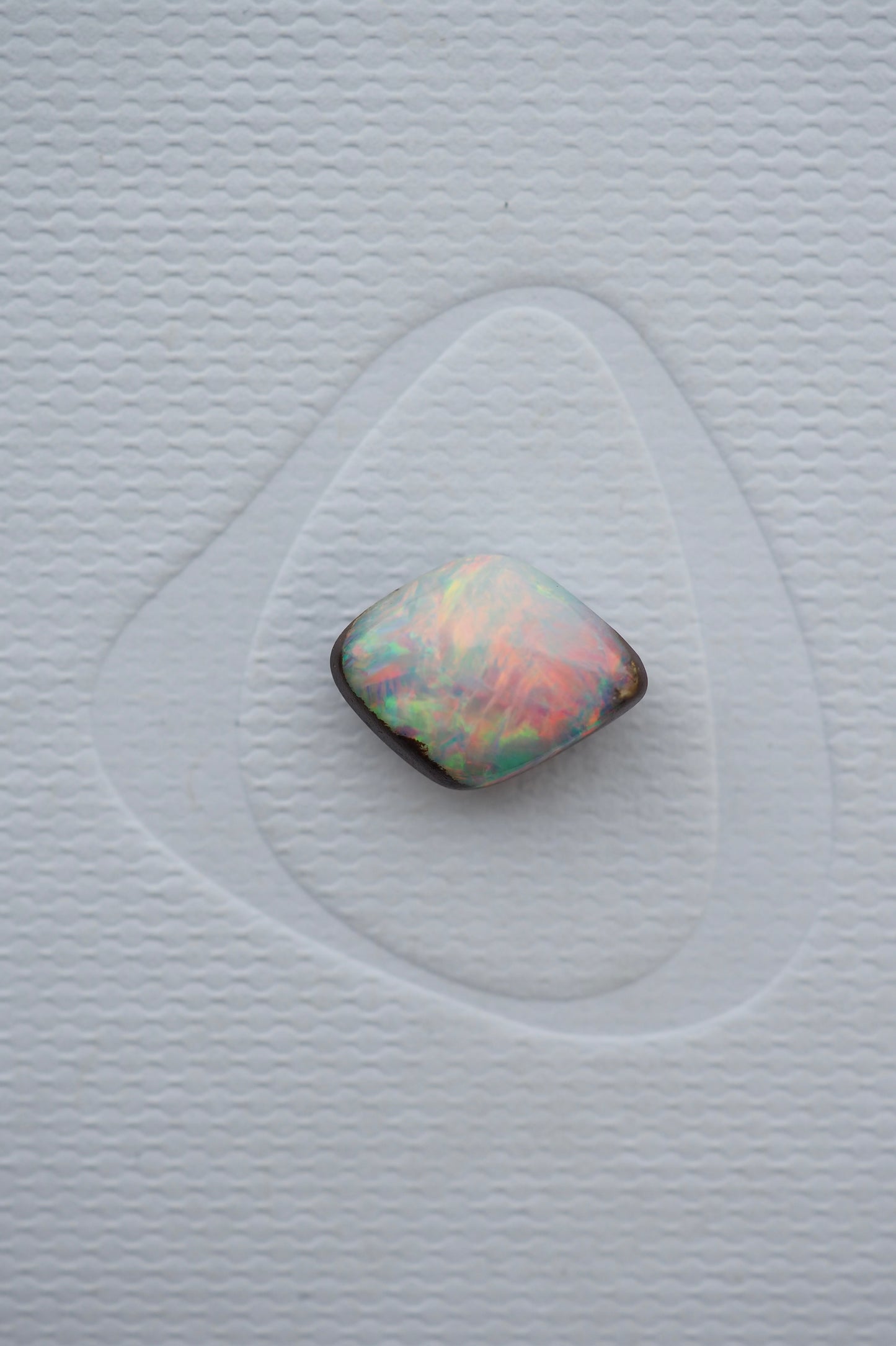 Kite Shaped Rainbow Filled Boulder Opal