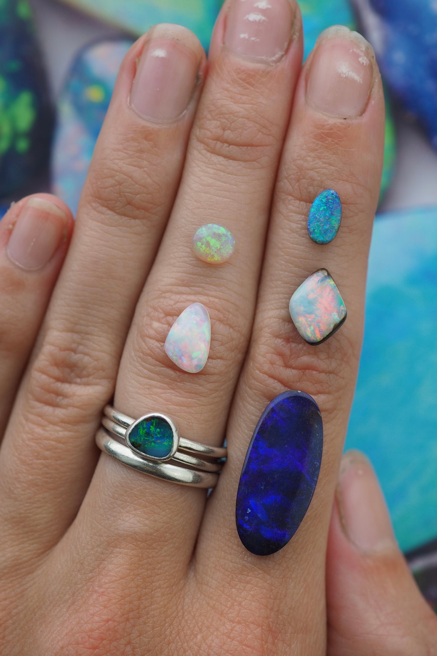 Kite Shaped Rainbow Filled Boulder Opal