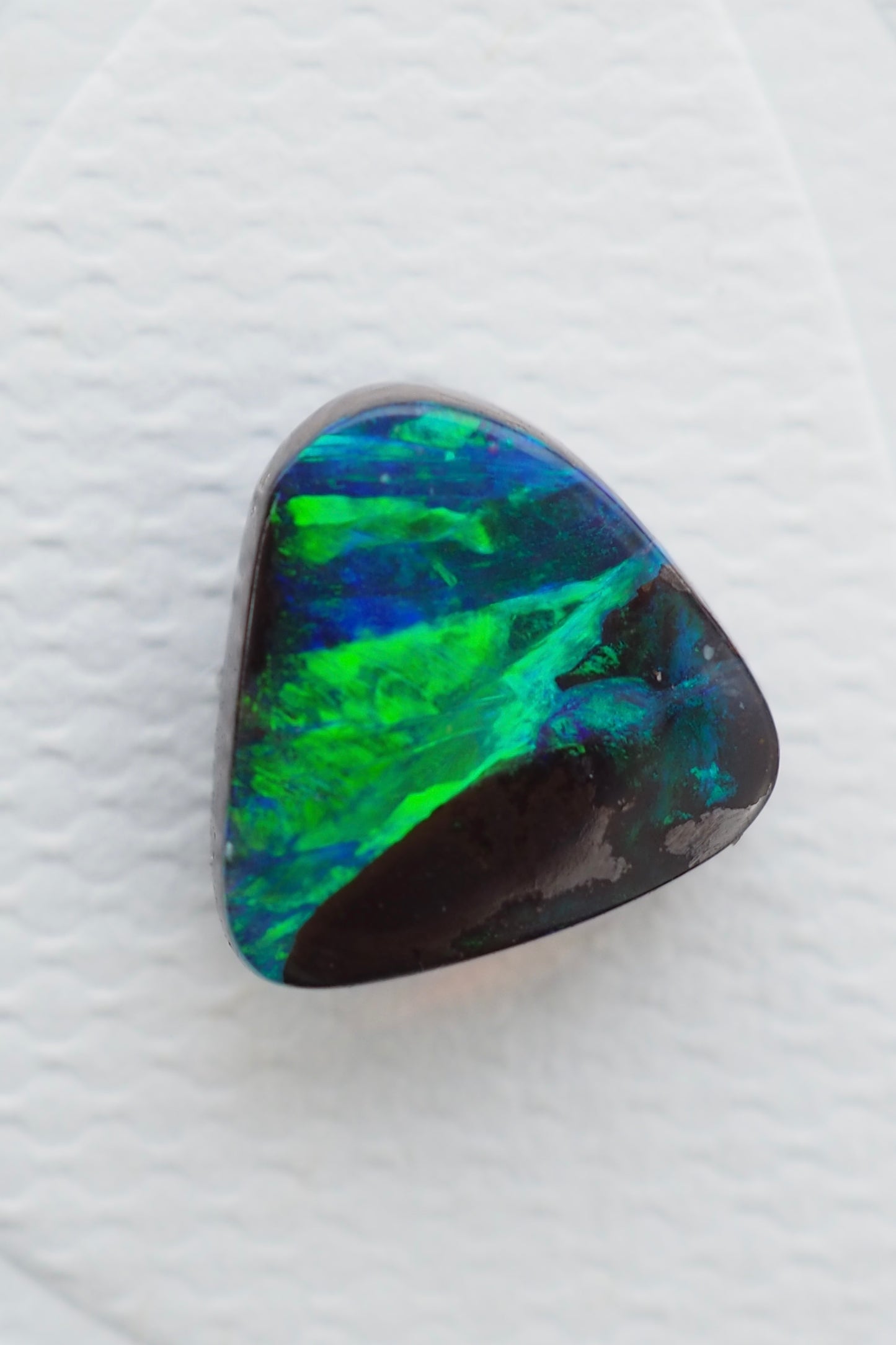 Vibrant Green and Blue Boulder Opal