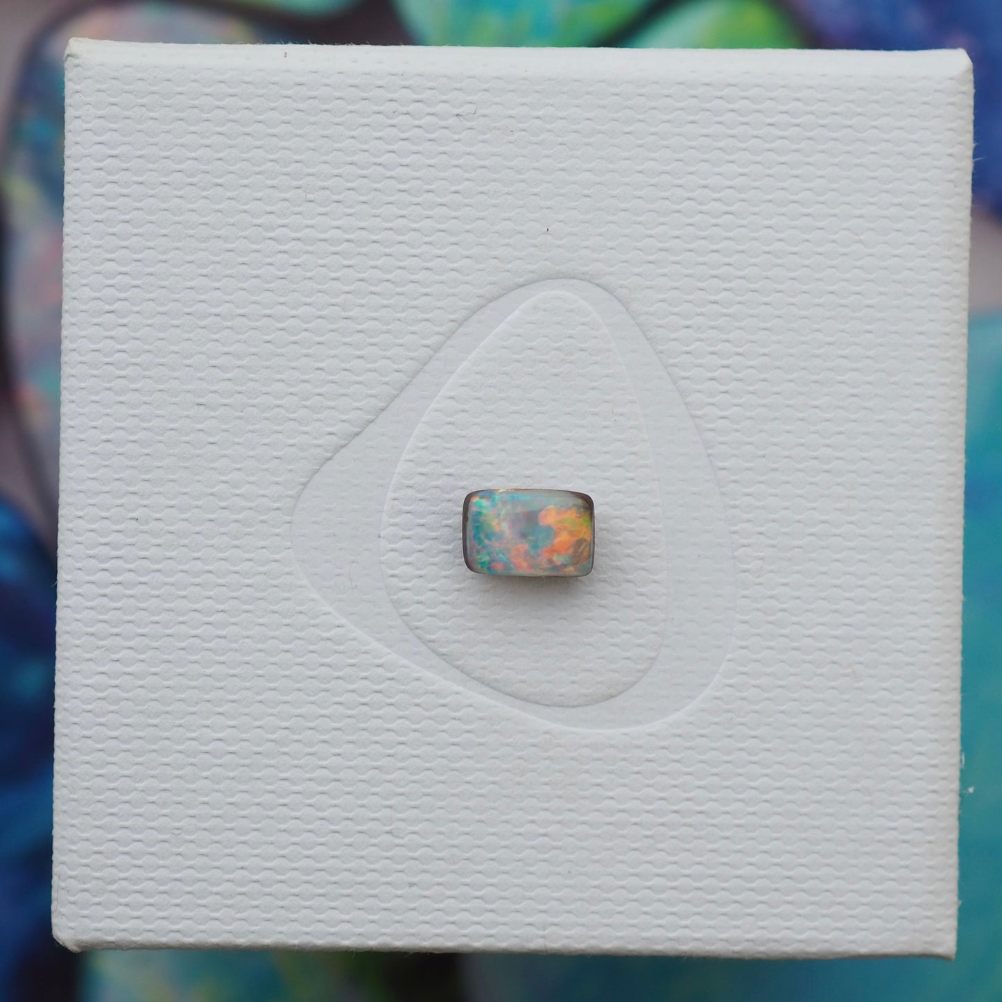 Rectangular Rainbow Opal