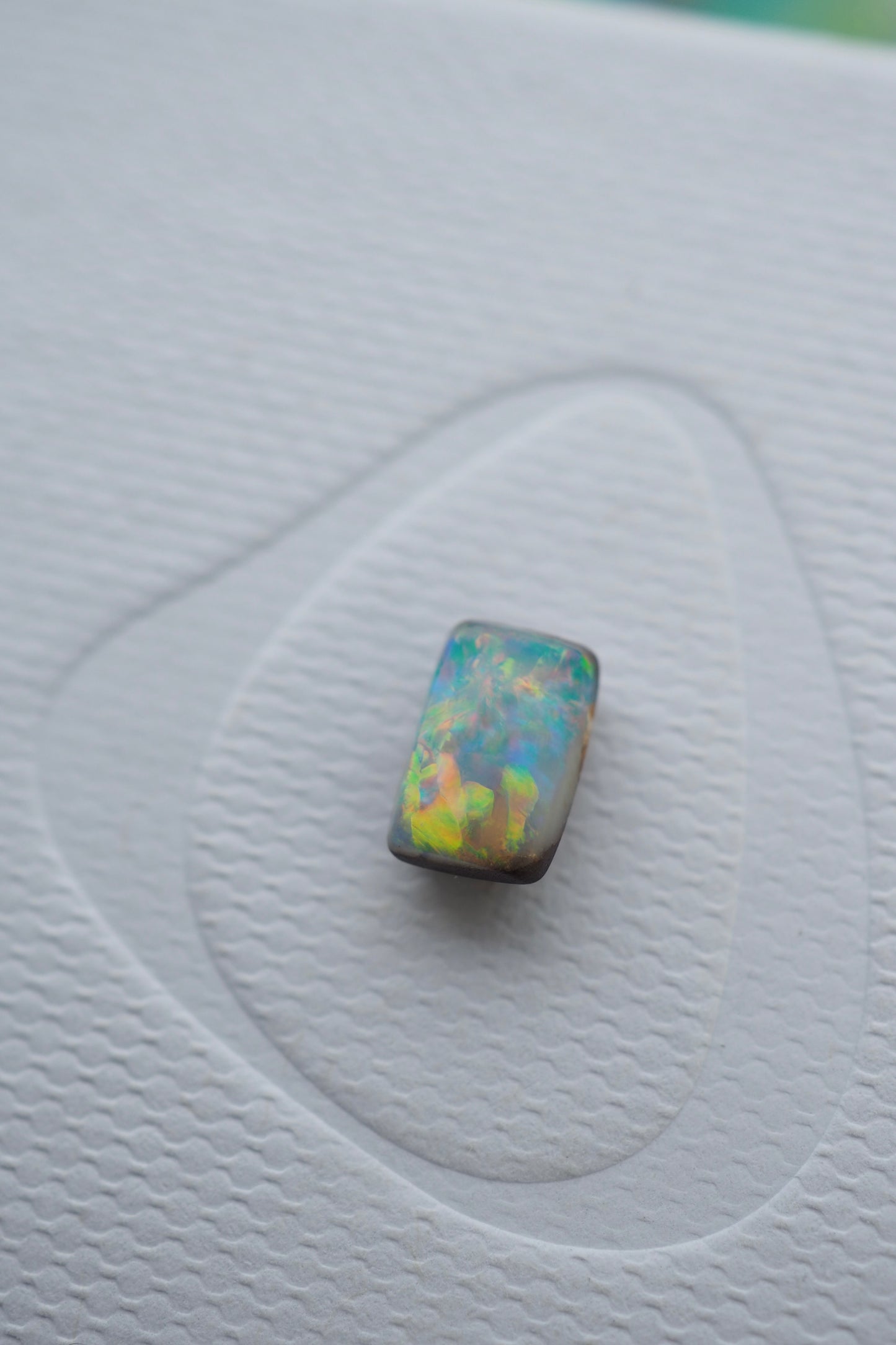 Rectangular Rainbow Opal