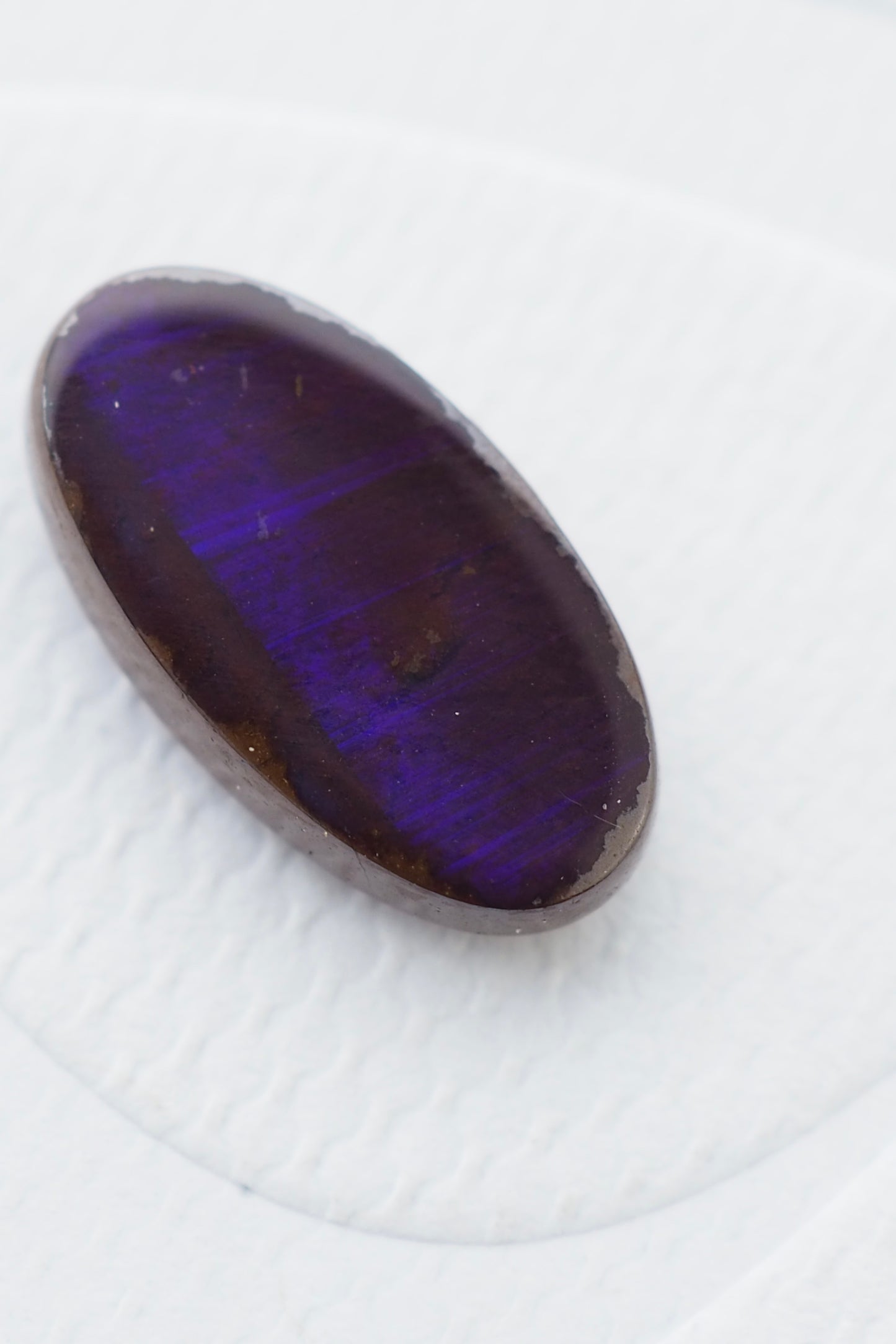 Deep Purple Flash Oval Boulder Opal