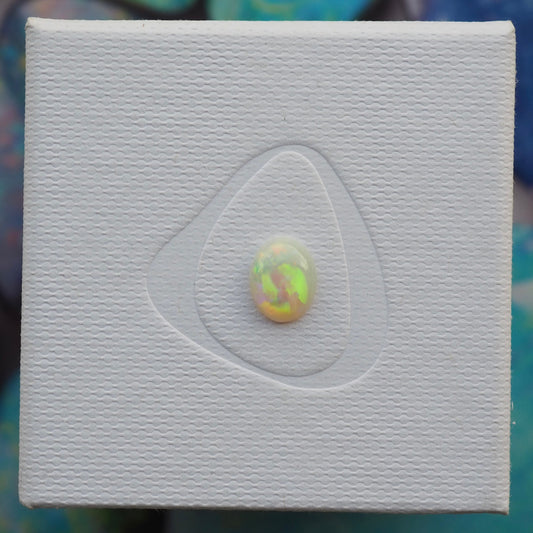 Oval White Crystal Opal