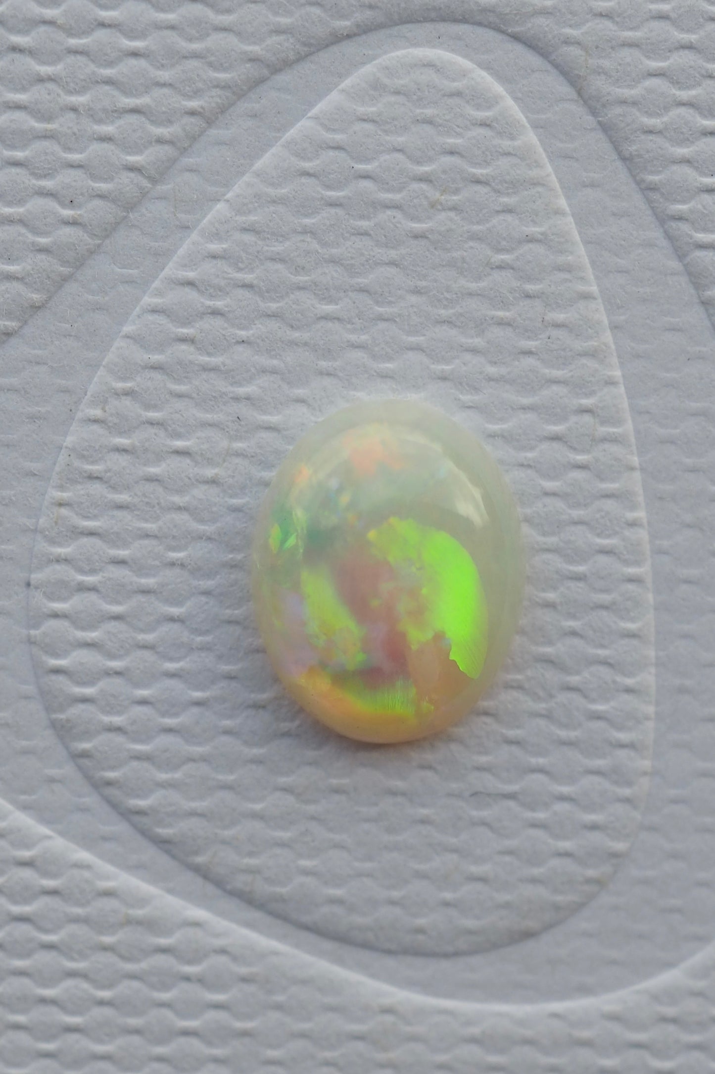 Oval White Crystal Opal