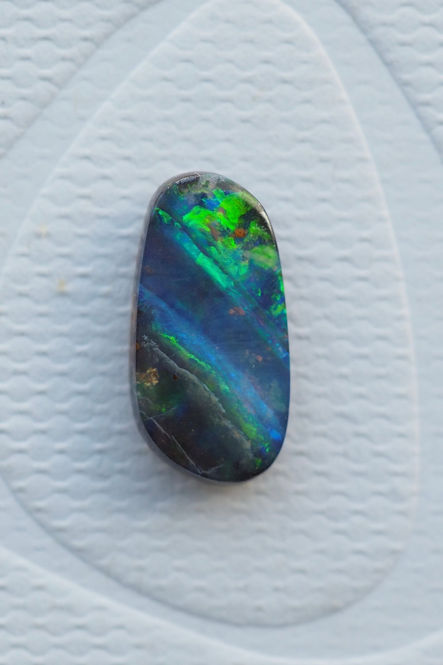 Blue and Electric Green Boulder Opal