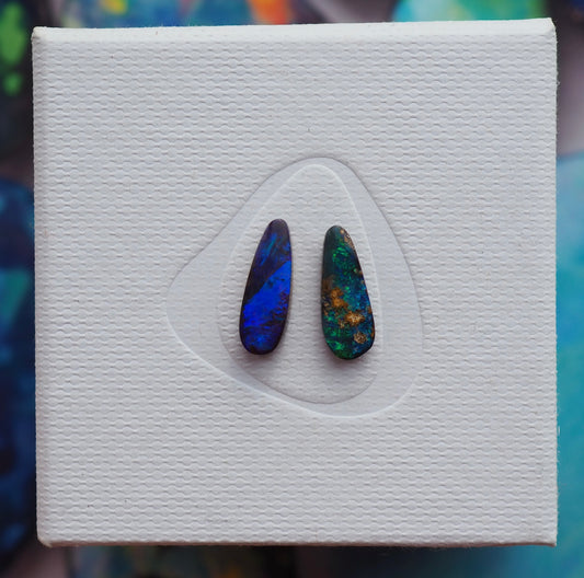 Mismatched Opal Pair - Dangly Earring Design
