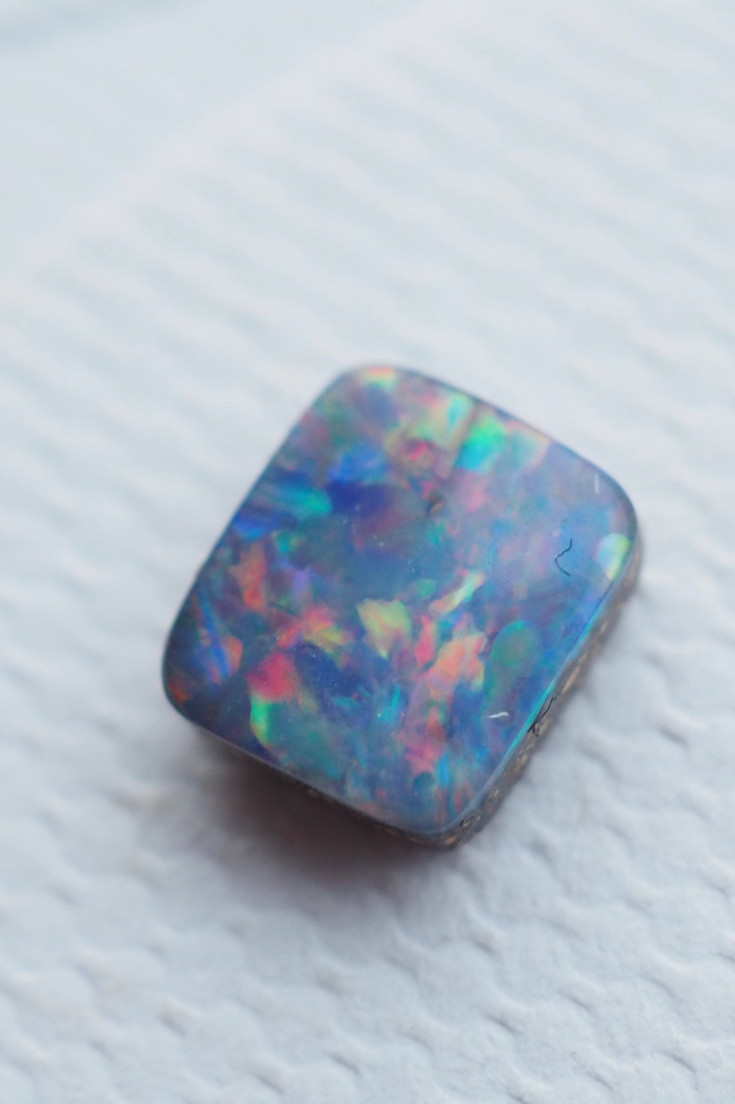 Small Square Pastel Rainbow Boulder Opal