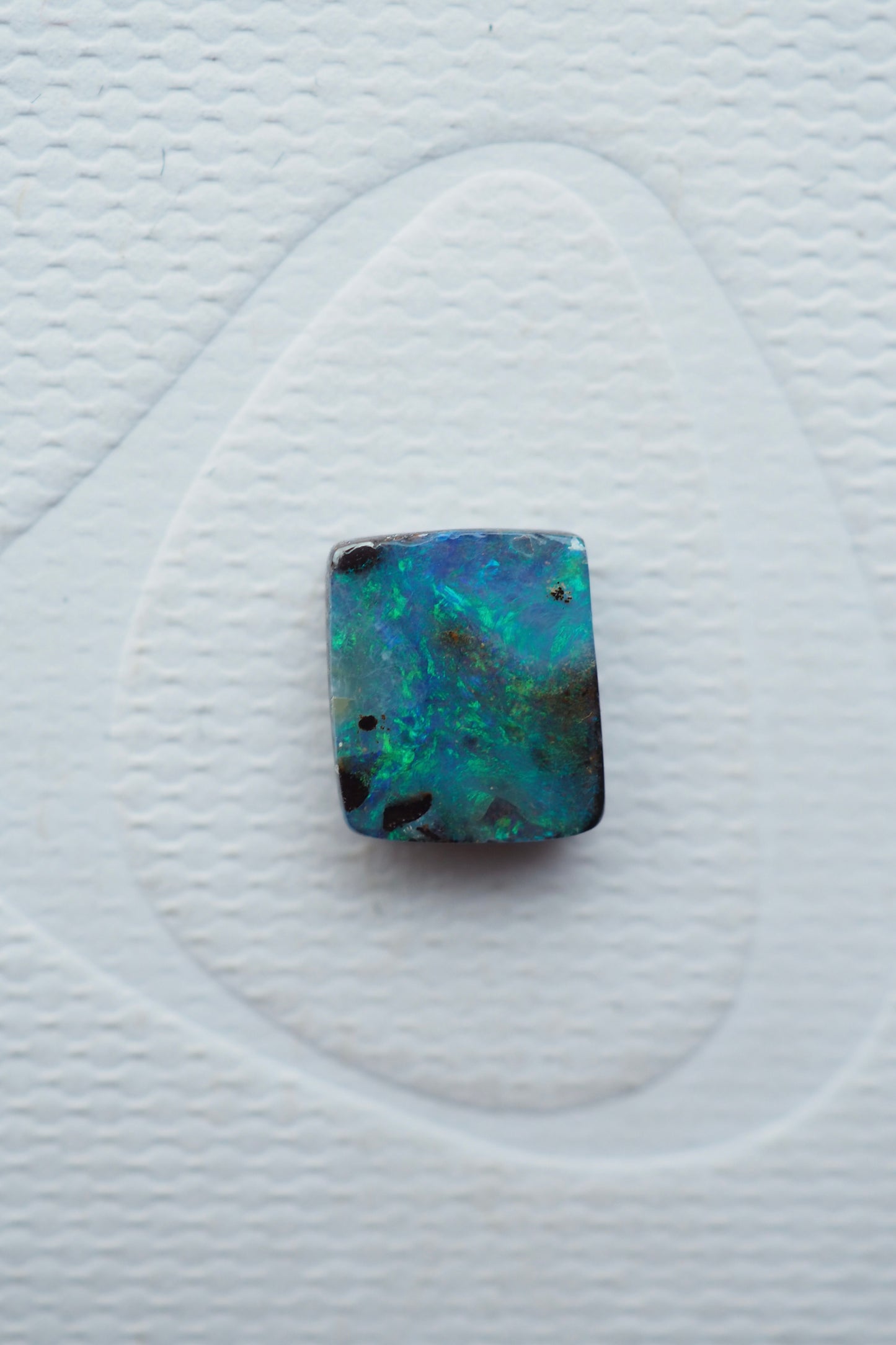 Beautiful Blue Rectangular Boulder Opal