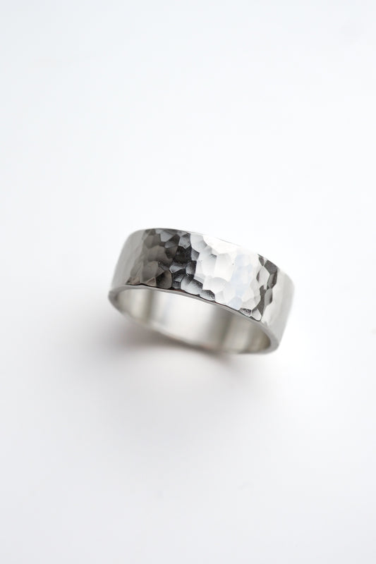 Chunky Sterling Silver Hammered Ring