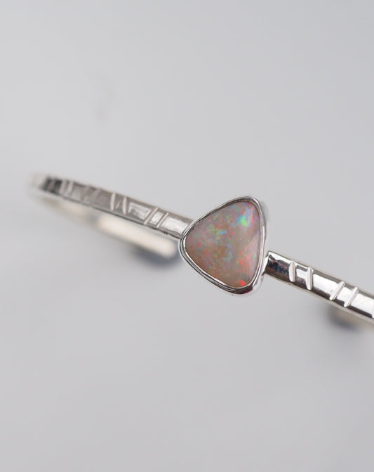 White Australian Opal Cuff Bracelet